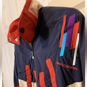 Vintage Jimmy Connors mens‎ sz M Navy and Red Jacket Rare